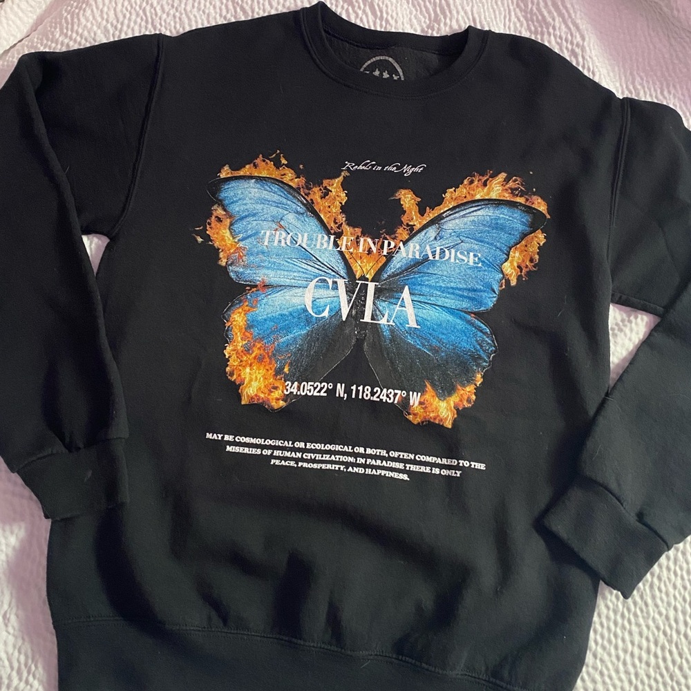 BLUE BUTTERFLY CREWNECK